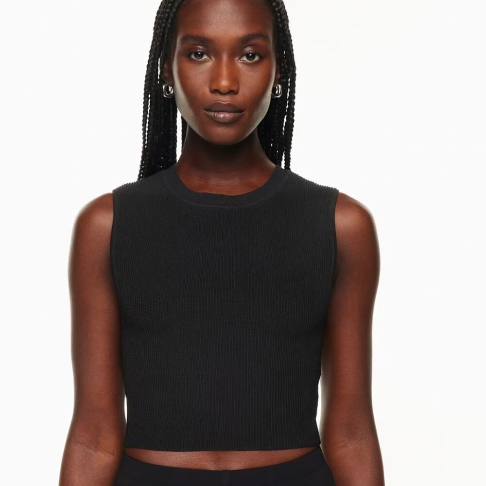 EUC Aritzia Babaton Sculpt Knit Muscle Tank, Black, Sz M